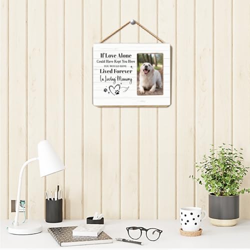 OTINGQD Dog Memorial Picture Frame Gift,Sympathy Gifts for Loss of Dog,You Would Have Lived Forever In Loving Memory Wooden Photo Frame for Tabletop Wall Display - style: Dog Memorial Gifts-6