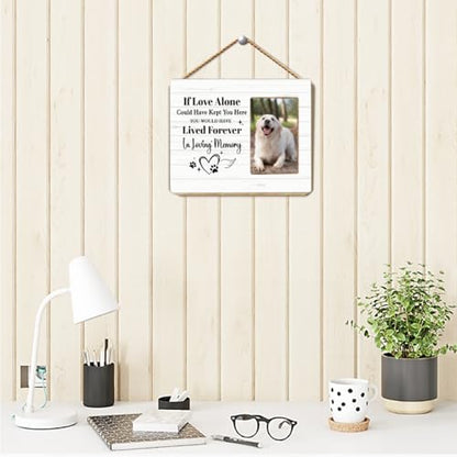 OTINGQD Dog Memorial Picture Frame Gift,Sympathy Gifts for Loss of Dog,You Would Have Lived Forever In Loving Memory Wooden Photo Frame for Tabletop Wall Display - style: Dog Memorial Gifts-6