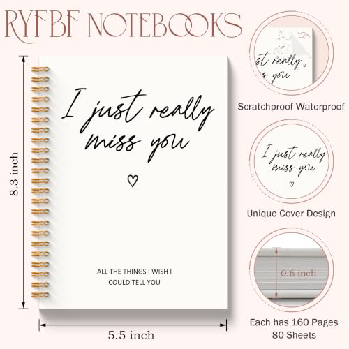 Grief Gifts Miss You Journal for Women Men, 5.5x8.3in | Memorial Sympathy Gifts Notebook for Loss One, I Just Really Miss You Condolences Gift Hardcover Notebook - color: Miss You