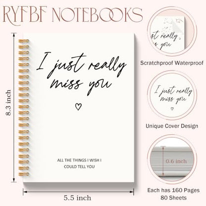 Grief Gifts Miss You Journal for Women Men, 5.5x8.3in | Memorial Sympathy Gifts Notebook for Loss One, I Just Really Miss You Condolences Gift Hardcover Notebook - color: Miss You