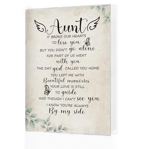 Aunt Memorial Photo Album 4x6, Sympathy Gifts for Loss of Aunt, Memory Gifts for Loss Auntie, Bereavement Remembrance Small Memory Photo Album Book for 18 Pockets Hold 36 Pictures - color: Aunt