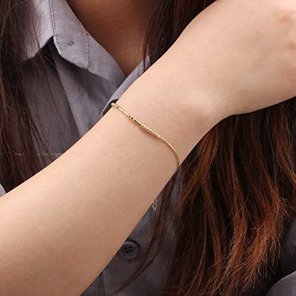 Best Friend Birthday Gifts Morse Code Bracelets For Women Mothers Day Birthday Christmas Gifts For Sister Daughter Grandmother Stainless Steel Jewelry Friendships Inspirational Gifts For Women - style: Gold: Love My Tribe