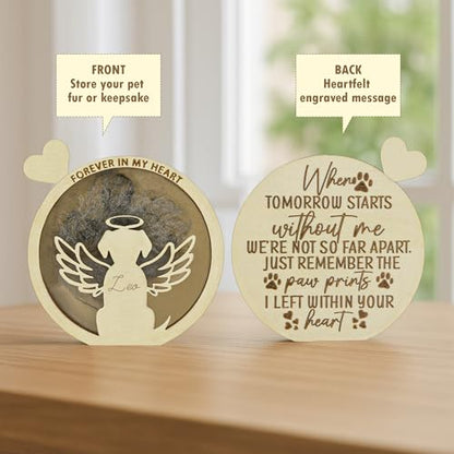 Personalized Dog Memorial Gifts - Dog Hair Keepsake Box Wooden , Pet Fur Gifts for Dog Lover, Pet Keepsake Box For Storing Dogs Fur, Teeth, Nails, Bone Ashes, Pet Loss Sympathy Gift for Dog Owner