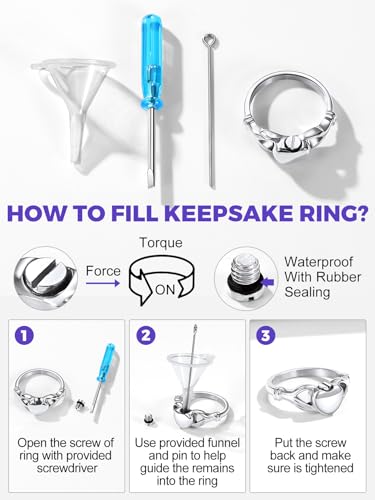 Richsteel Stainless Steel Heart/Claddagh Cremation Urn Ring for Ashes - color: 07-Steel-Claddagh