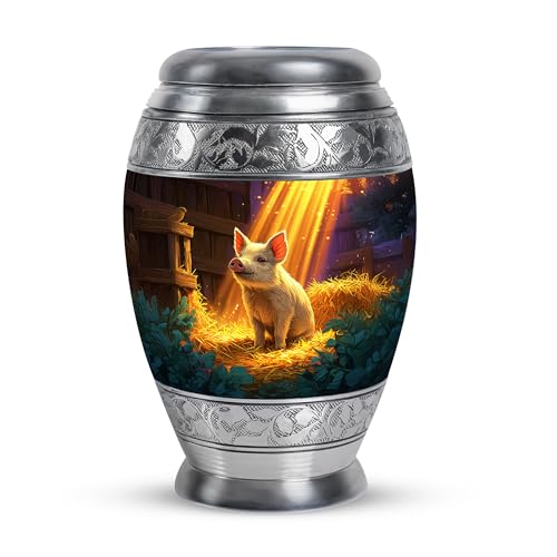 Pig Small Urn for Ashes for Women and Men Remains 3 Inch | Brown Travel Ash Keepsakes for Human Ashes - Sunrays Funeral Urn for Daughter and Son Cremation - color: Pig-3, size: 3 Inch