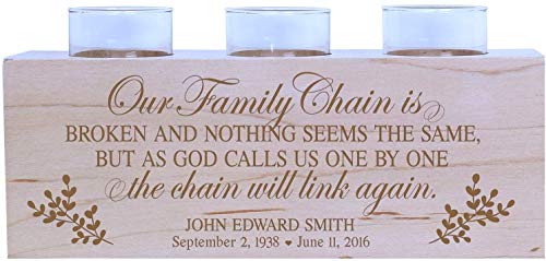 Personalized Memorial Sympathy Votive Funeral Candle Holder Cherry Wood Keepsake Gift Ideas for Loved One (10" Natural) - size: 10" Natural