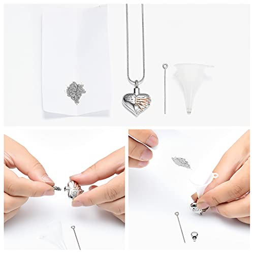 Imrsanl Heart Cremation Urn Necklace Pendant for Human Ashes - A Piece of My Heart Lives in Heaven Memorial Keepsakes Cremation Jewelry - color: Rose Gold