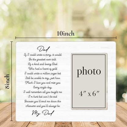 Memorial Gifts Picture Frame, Sympathy Gifts for Loss of Dad | You'll Always Be My Dad Photo Frame for 4 x 6 Inch Photo