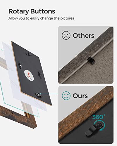 SONGMICS 12-Pack 4 x 6 Collage Picture Frames with Glass Front - color: Rustic Brown, size: 12 Pack
