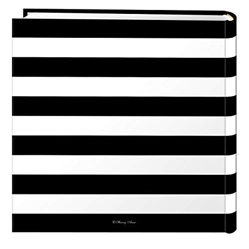 Pioneer Photo Albums Golden Memories Black and White Striped 200 pkt 4x6 Photo Album, Pocket, Gold (Pack of 4) - size: 200 Pocket 4x6 (Pack of 4)