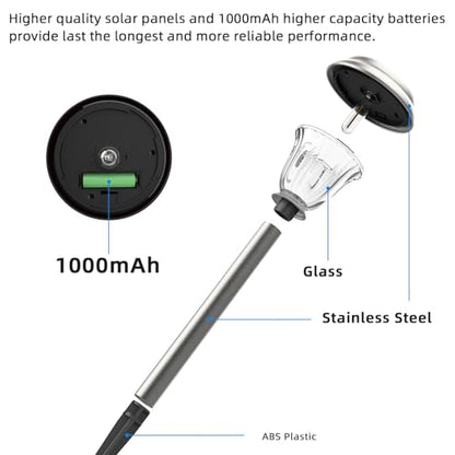 DERAYSION Solar Lights Outdoor, Metal Glass Solar Pathway Lights | IP65 Waterproof Garden Lights Glass Stainless Steel Long-Lasting Outdoor Solar Lights for Yard Garden Path Driveway Walkway - color: 6Pack-6000K-SS