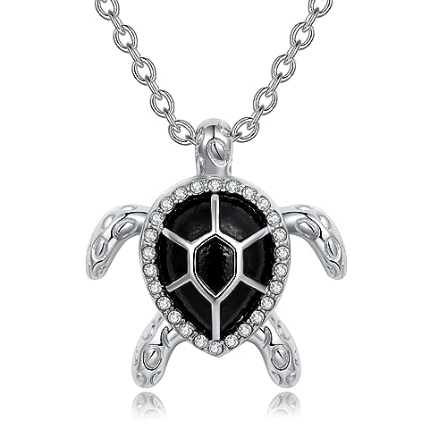 Turtle Angel Dog Butterfly Cremation Jewelry for Ashes Stainless Steel Urn Necklace Ash Holder for Women Men - style: Turtle