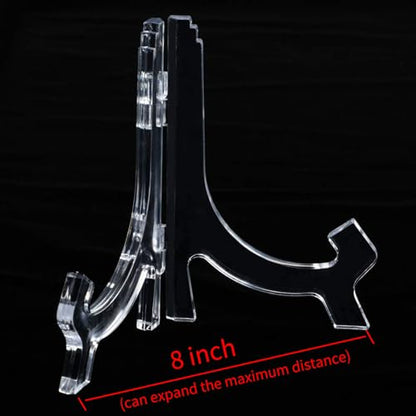 HESTYA 6 Pack 7 Inch Clear Acrylic Easel Stands for Plate Display - color: Clear, size: 7 Inch