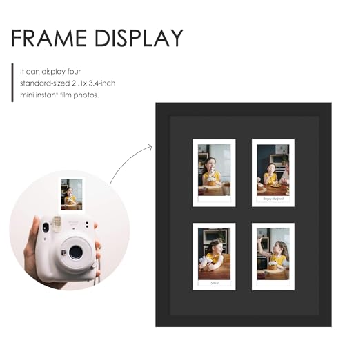 DUENPY 7.2x9.5 Polaroid 4 Opening Mini Frame Black - color: Black, size: 7.2x9.5（2x3 opening）