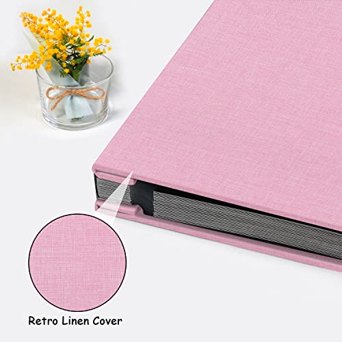 Zesthouse Photo Album Self Adhesive Pages, 60 Pages Magnetic Scrapbook Albums with Sticky Page, Photos Album Holds 8x10 & 5X7 & 4x6 & 6x8 & 3x5, Large Picture Book Ideal Gift for Family Wedding Baby - color: Pink, size: 11"x10.6"/Black 60 Pages
