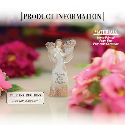 Pavilion Gift Company 19135 Light Your Way Memorial Beloved Mother Angel Figurine, 5-1/2", Brown