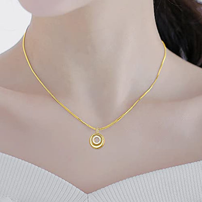 WINNICACA Cremation Jewelry for Ashes Locket Ashes Necklace Urn Necklace for Women Sterling Silver Cremation Necklace for Ashes Fine Keepsake Picture Necklace Memorial Jewelry - style: C01-Circle of Life Urn Necklace(Created Opal)