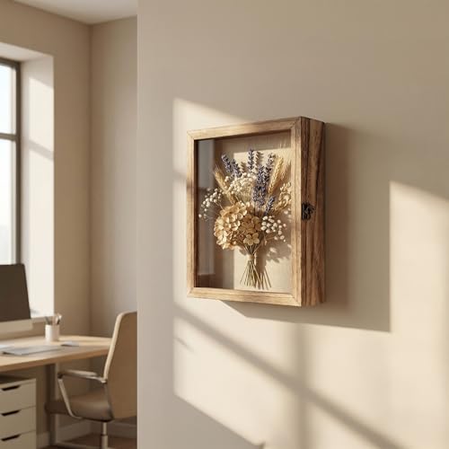 8×10 Shadow Box Frame, Linen Back, Glass Door, Hinge Display Case - color: Carbonized, size: 8×10
