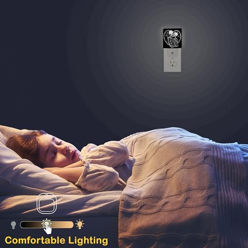 Skull Skeleton Love Night Light,Plug in Night Light, Dusk to Dawn Sensor Nightlights for Stairway/Hallway/Kitchen/Bedroom/Bathroom 0.5W - color: Skull Skeleton Love