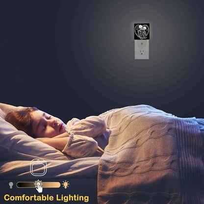 Skull Skeleton Love Night Light,Plug in Night Light, Dusk to Dawn Sensor Nightlights for Stairway/Hallway/Kitchen/Bedroom/Bathroom 0.5W - color: Skull Skeleton Love