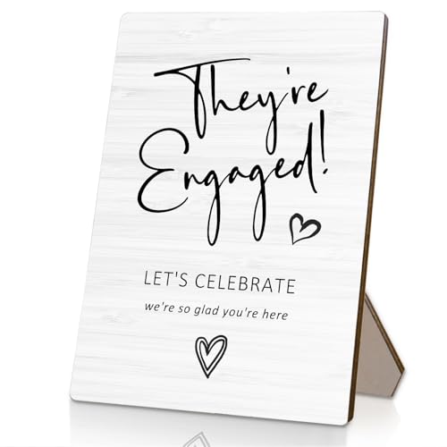 Wedding Engagement Wooden Stand,Wedding Welcome Wooden Sign Stand 5x7 Inch,Engagement Party Sign,Engagement Signs For A Party，Engagement Party Welcome Sign，They're Engaged Sign - color: wedding 011
