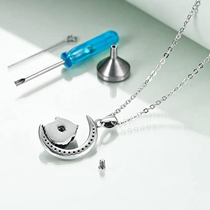 YAFEINI Animal Urn Necklaces for Ashes S925 Sterling Silver Owl/Sloth Keepsake Cremation Jewelry Memorial Gifts for Women Mom Wife - style: Owl