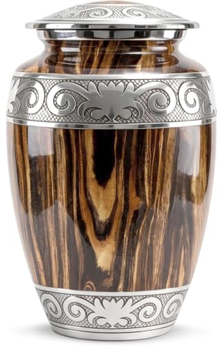 Urns for Human Ashes Adult Man – Cremation Urn for Ashes Adult Male, Large 200 Cu in Funeral Urn – Premium Memorial Urn to Lovingly Honor a Life & Legacy (Espresso Wood)