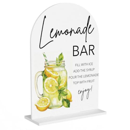Lemonade Bar Sign for Wedding Baby Shower Reception Arch Acrylic Sign - color: Lemonade