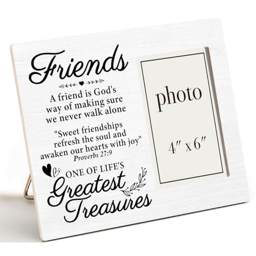 Zauly Best Friends Wood Picture Frame, Friendship Gifts for Women Men | Friends Gifts for Birthday Christmas Graduation, Friendship Picture Frames, 4 x 6 Inch Photo - color: Friends