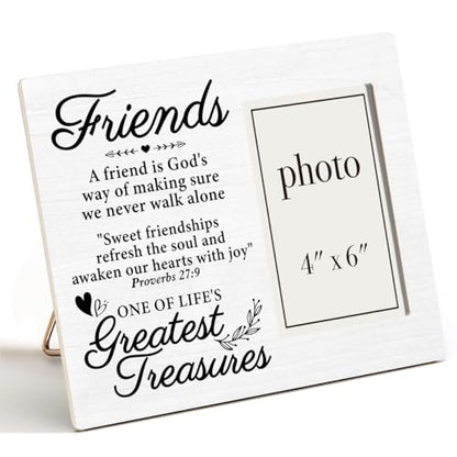 Zauly Best Friends Wood Picture Frame, Friendship Gifts for Women Men | Friends Gifts for Birthday Christmas Graduation, Friendship Picture Frames, 4 x 6 Inch Photo - color: Friends