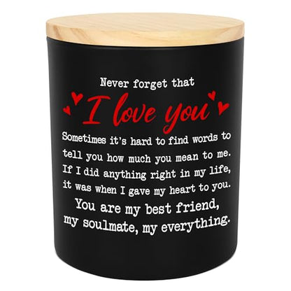 Anniversary Couple Gifts - Vanilla Lavender Candle 10 oz | Gifts for Him Her, I Love You Message, Long Lasting Burn, Soft Scented Glow, Glass Jar With Lid, Ready To Gift - color: I Love You