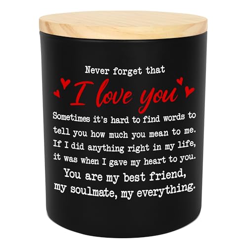 Anniversary Couple Gifts - Vanilla Lavender Candle 10 oz | Gifts for Him Her, I Love You Message, Long Lasting Burn, Soft Scented Glow, Glass Jar With Lid, Ready To Gift - color: I Love You