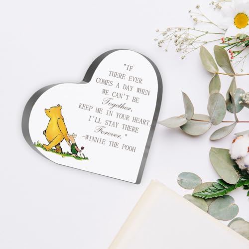 Goodbye Farewell Gifts for Women, Winnie Friendship Keepsake Acrylic, Thank You Appreciation Gifts for Coworker Friends Sister Besties Birthday, Desk Home Winnie Decor Sign Plaque - style: Winnie 009