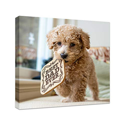 Personalized Photo to Canvas Print - Canvas Prints With Your Photos on Custom Wall Art for Bedroom, Living Room, Wedding Baby Pet Family Picture Framed Wall Art (12" W x 12" H) - size: 12"L x 12"W