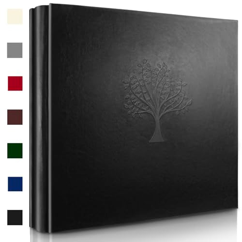 Photo Album 4x6 600 Pockets Photos, Large Capacity Leather Cover Photo Book | Slip-In Horizontal & Vertical Pockets Acid-Free Waterproof Picture Albums Great for Family Baby Wedding Holiday & Anniversary - color: Black