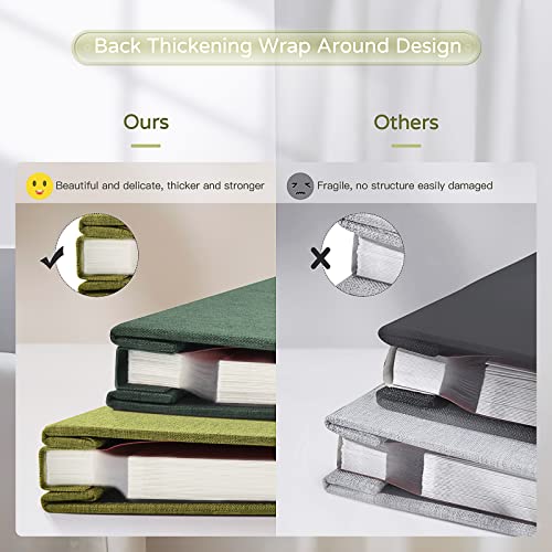 Popotop Large Photo Album Self Adhesive 4x6 5x7 8x10 Scrapbook Album DIY Picture Book,Gifts for Mom,Family Baby and Wedding,with Metal Pen and Plastic Board - color: Matcha green, size: 11.5"x10.6"40pages