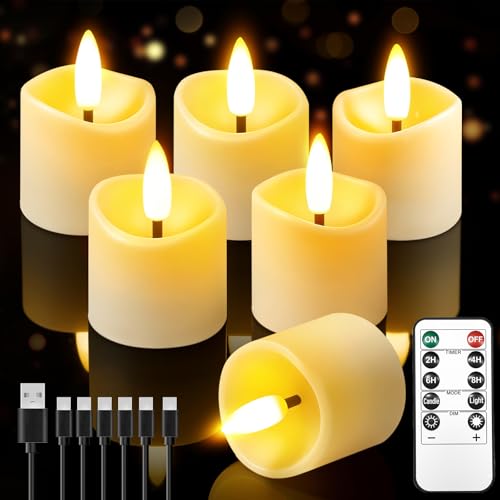 12 Pack Small Rechargeable Flameless Candles with Remote Timer | 1.5"x2" LED Tea Lights Votive Fake Candles Flickering Mini Candles Battery Operated for Christmas Party Home Table Decor - color: Green, size: 12 Pack