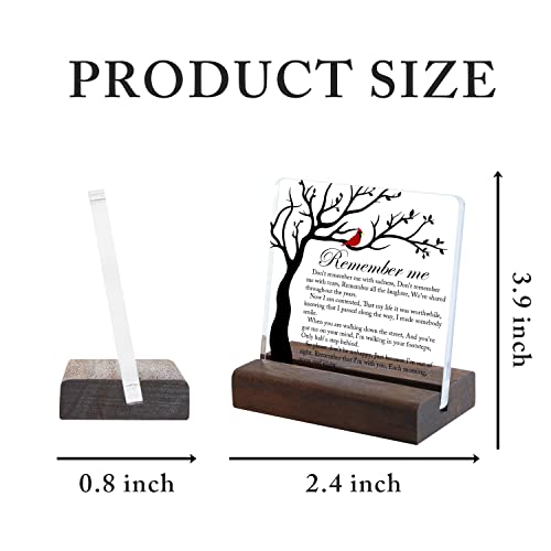 Cardinal Sympathy Gift, Sympathy Gifts, Memorial Gifts for Loss of Loved One Condolence Grief Bereavement Present in Memory of Mother Father Husband Wife - Clear Plaque Sign With Wooden Stand - color: Colour03