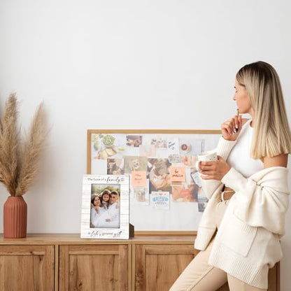 Family Picture Frame, Wooden Picture Frame Birthday Gifts for Families Mom Dad Grandparents, 4x6 Photo Frame for Tabletop Display, Home Office Desk Decor Shelf Display -02 - style: Family