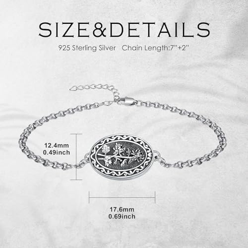 Birth Flower Photo Locket Bracelet 925 Sterling Silver 12 Month Locket Bracelet with Picture Birth Flower Photo Jewelry Gifts for Women Mother Mom Daughter - style: 11-November-Chrysanthemum-Custom