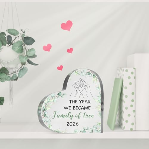 Newborn Gifts for Women Men, Heartwarming Newborn Keepsake for Mom Dad New Parents, 2026 Pregnancy Announcement Keepsake Plaque Desk Shelf Nursery Sign - style: Family of tree