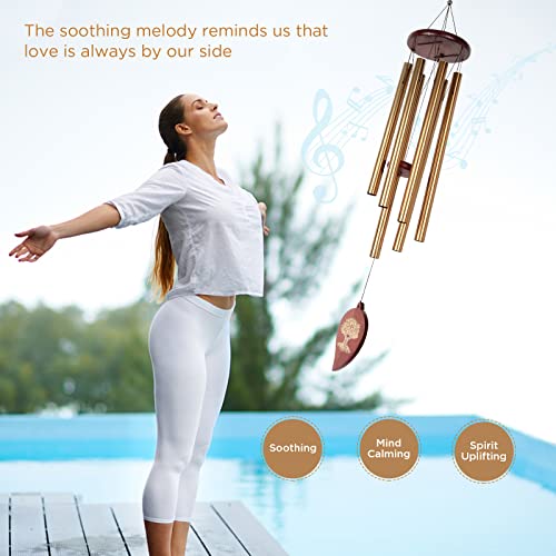 Memorial Wind Chimes Gift, Windchime for Loss of Loved one, Outside deep Tone Large aluminiu, Bereavement Memorial Gifts Sympathy Wind Chimes,Unisex Gift Garden Decor,mom,Grandmother,Women Gifts - size: Teardrop-Golden Envelope