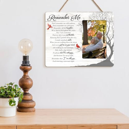 Memorial Picture Frame Gifts for Loss of Loved One, In Memory of Loved Ones Gifts, Remember Me Wooden Picture Frame, 4x6 inch Photo - color: Yellow