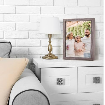 Muzilife 8x10 Shadow Box 3D Picture Frames, Glass, 3 Pack, Texture Gray | FSC-Certified MDF | With Stand | Tabletop or Wall Display | Memory Box | Shadow Cases Set | For Photos and Keepsakes - color: 3pc 8x10-texture Gray