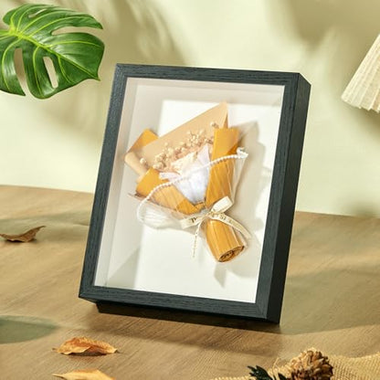 8x10 Shadow Box Frame with Shatterproof Clear Glass & Push Pins - color: Black+foam Back+foam Packaging, size: 8x10