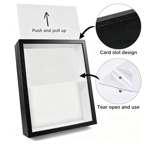 Personalization Memorial Photo Frame with Glass Keepsake Jar，Perfect for Preserving Loved One’s Hair & Memories，Sympathy Bereavement Gift - Holds 4x6 inch pictures (Black 3) - color: Black 3