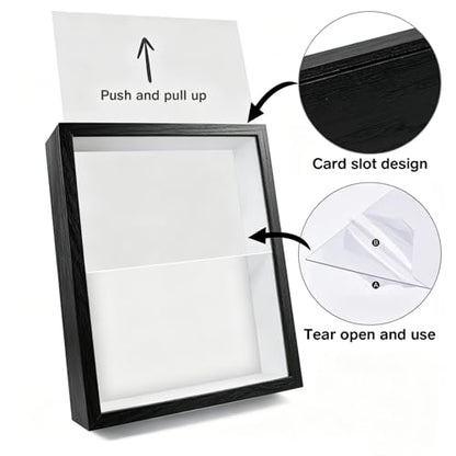 Personalization Memorial Photo Frame with Glass Keepsake Jar，Perfect for Preserving Loved One’s Hair & Memories，Sympathy Bereavement Gift - Holds 4x6 inch pictures (Black 3) - color: Black 3