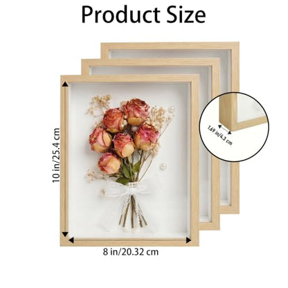 3 Pcs 8x10 Inch Shadow Box Frames Acrylic,Shadow Box Frame Display Cases,Cases for Pressed Flowers Keepsakes Tickets Photos (Wood Grain) - color: Wood Grain