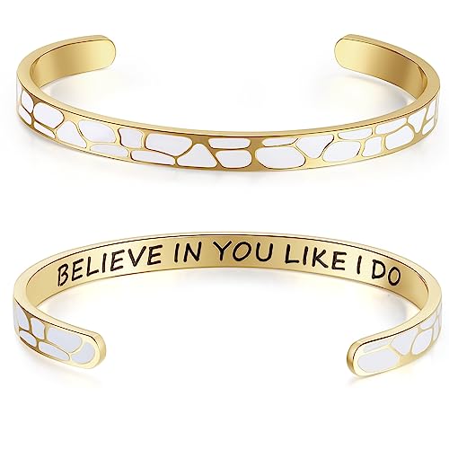SAM & LORI Personal Bracelets for Teens/Women-Inspirational Jewelry Gifts (Various Designs) for Daughter/Sister/Mom/Friends-Adjustable Bracelet in a Pretty Gift Box - style: Believe in you like I do-Enamel