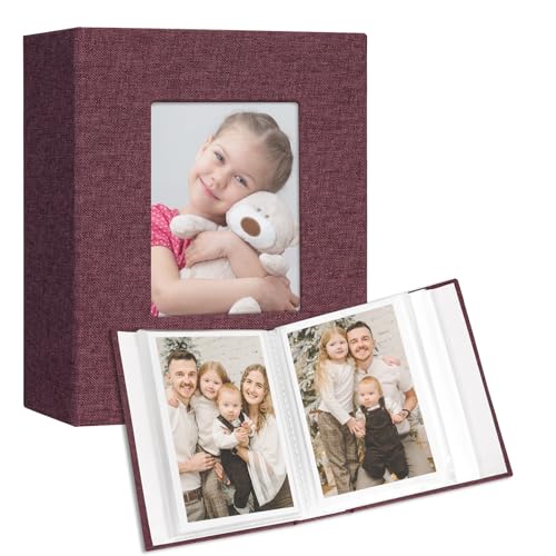 Vienrose 4x6 Small Photo Album, 2 Pack, 100 Photos, Purple | Linen Cover, Mini Photo Album, Baby Memory Book, Wedding Family Travel - color: Purple, size: 4x6 50 Pockets